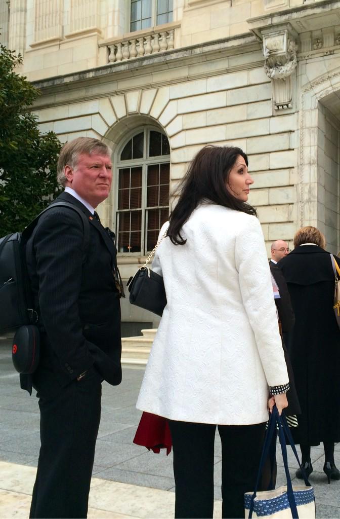 _joseph_lee's tweet photo. My favorite #democratic power couple @icsc @DScottM & Yolanda braving cold to lobby #icscflyin #MoveOverHilaryAndBill http://t.co/TDBJFssBXA