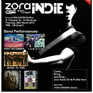 Hari ini yah jgn lupa dateng teman-teman, free entry juga loh, ayoo kita ramaikan! @zoraradio <a href="/HipEnterprise/">Hip Enterprise</a>