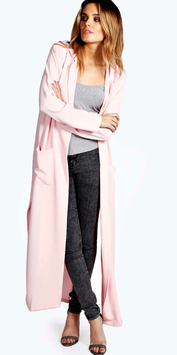 This pink duster coat is perfect for spring and is ONLY 44! stylechat
