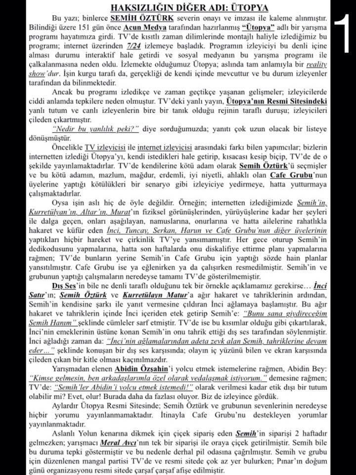 ikisibirarada2's tweet photo. Adalet istiyoruz Acun bey yanlı yayınlara haksızlıklara artık son verin ! 
@acunilicali @acunmedya @Esatyontunc http://t.co/hHNKVxydOa
