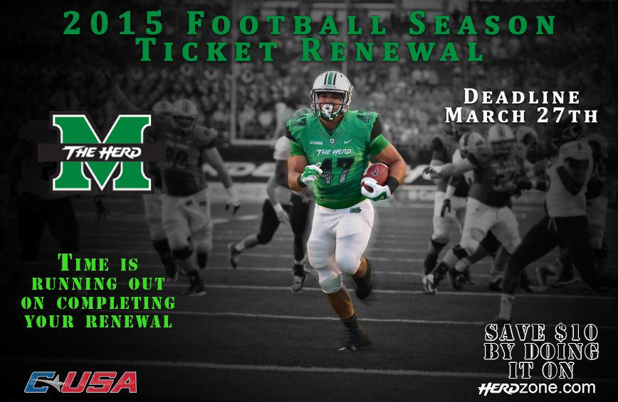 HerdHospitality's tweet photo. RETWEET this if you have already renewed your @HerdFB Season Tickets to help remind your fellow Herd Fans! #BeHerd http://t.co/ViJTTEjrdp