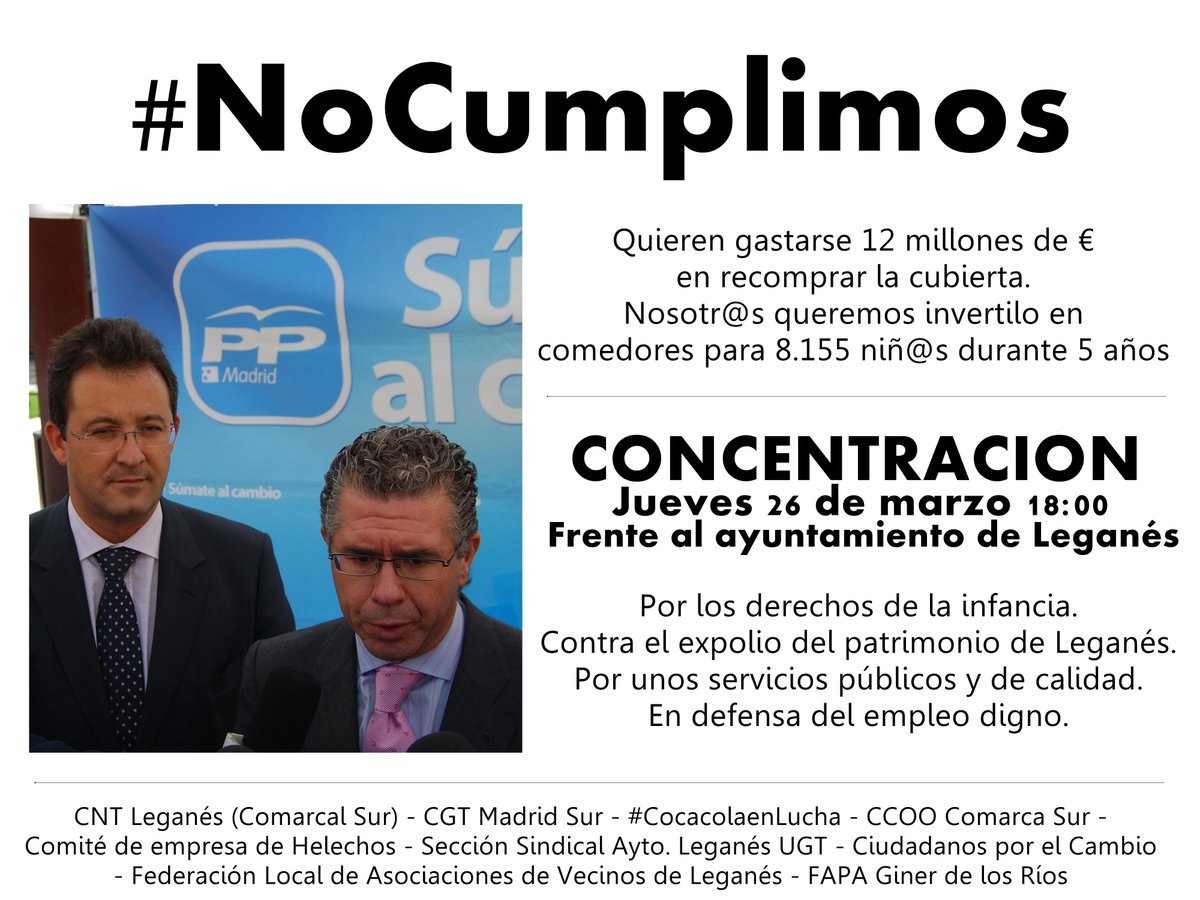 FRAVM's tweet photo. Jueves 26M a las 18h concentración frente al @AytoLeganes #Leganes http://t.co/0u8sU18eyE