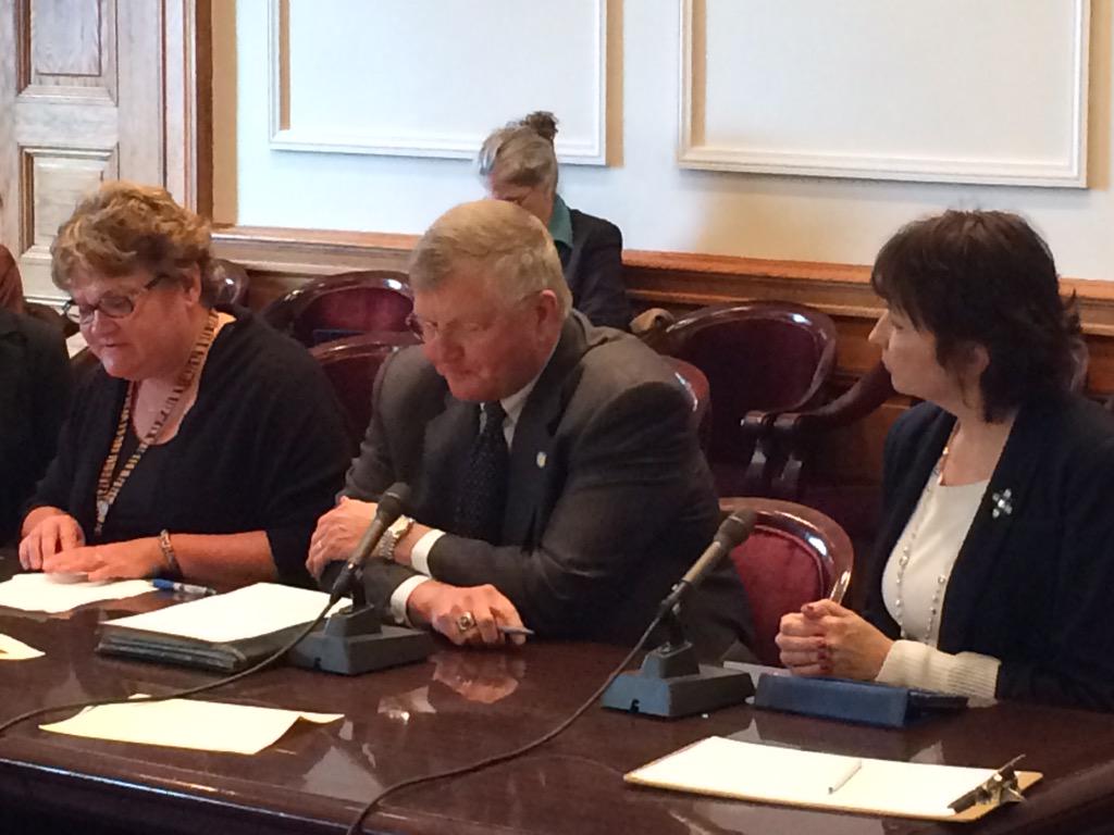 MNAssocSchAdm's tweet photo. Superintendents Cathy Bettino and Deb Wanek testifying in the Senate E-12 Division #MASASession15 http://t.co/oCedf7NTSb