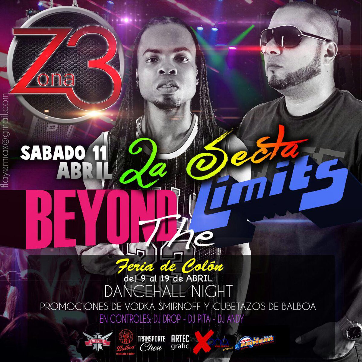 cprlaprimera's tweet photo. #FeriadeColón Zona 3 Sáb 11 Abril, Beyond the Limits,Dancehall Night junto a La Secta, Dj Drop, Dj Pita y Dj Andy. http://t.co/vQxD3zvXD1