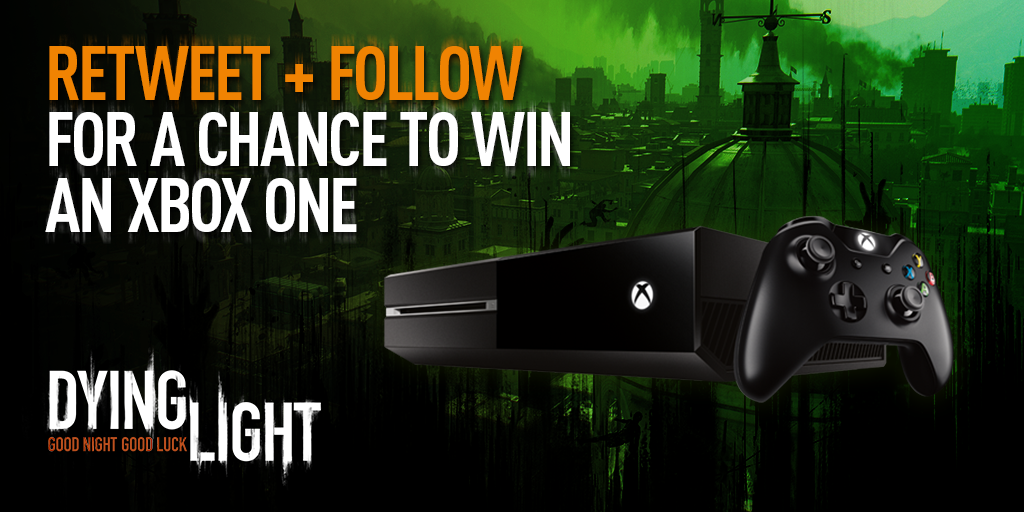 DyingLightGame's tweet image. Xbox One Giveaway. Get. On. It.

1. Follow @DyingLightGame
2. RT this tweet

Good luck.