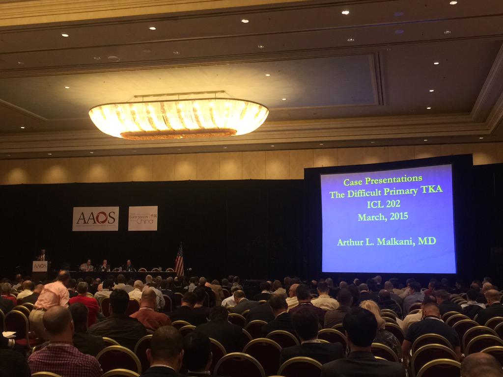 TouchSurgery's tweet image. Great session on the difficult primary TKA at #AAOS2015