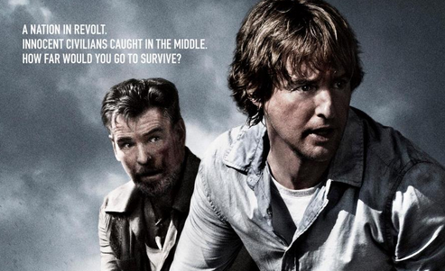 YahooEnt's tweet photo. Owen Wilson &amp; Pierce Brosnan run for their lives in the first 'No Escape' poster (exclusive) http://t.co/54HF3DGBo4 http://t.co/yKsx0cIOfq