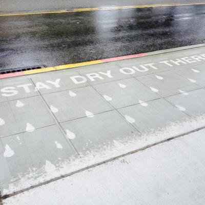 Drop_Stopper's tweet photo. The #Rainworks art project aims to brighten #rainydays, check out more awesome designs! http://t.co/aUbdi4co5w http://t.co/hWJeNRC5IU