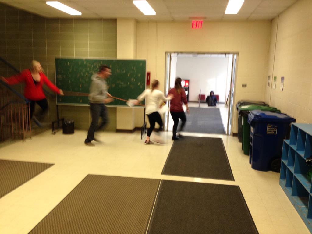 doug_gleddie's tweet photo. And now we take over the Ed building... #orienteering @UAlberta @Education_UofA #physed #321pe #GameOn http://t.co/k8CNq6l0W3