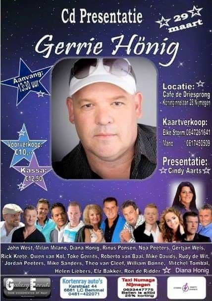 eerst zaterdag even bij de poort van hees en dan zondag gezellig naar de cd presentatie van gerrie honig