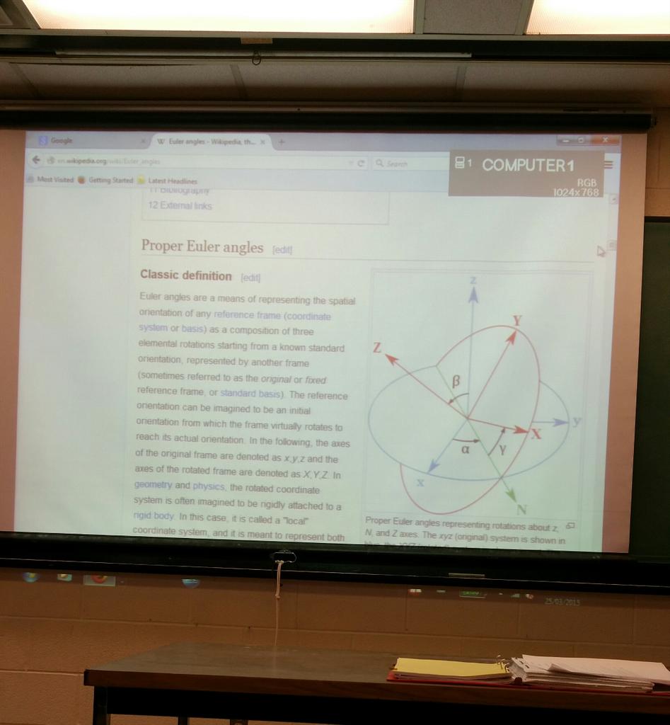 YUSci_AstroSoph's tweet image. Learned about #EulerAngles in Classical Mechanics today. Cool stuff! #YorkU