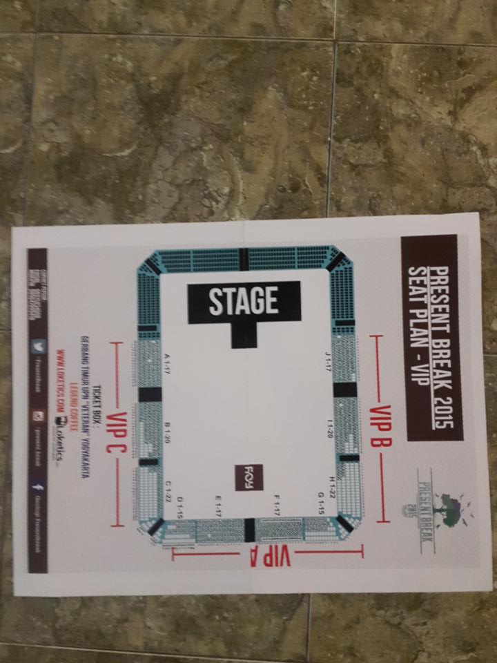 PresentBreak's tweet photo. Seat plan vip terbaru nih! Buruan ke tiketbox daripada kehabisan! Info cek favorit aja :)
#PresentBreak2015 http://t.co/NbdZGCpJSA