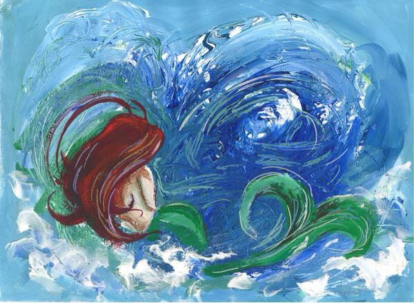 LipstickYoda's tweet photo. Ariel in acrylic. Original on canvas paper. Available on my etsy store now: http://t.co/8r6c5jqV47 http://t.co/eTBbRsjpH4