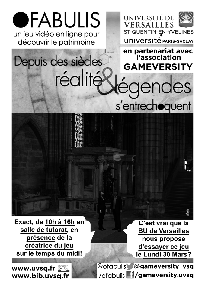 Gameversity_VSQ's tweet photo. Essayez le jeu @OFabulis à la BU Versailles @uvsq le 30 Mars de 10h à 16h + présence de la créatrice du jeu! #BUSV http://t.co/ALnYiagtDv