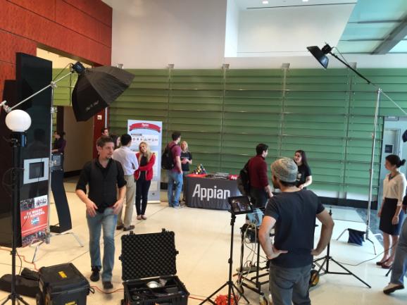 Appian's tweet photo. Behind the scenes look at the #appian recruiting photo shoot @AppianJobs @AppianOnCampus http://t.co/vsqJUqscnE