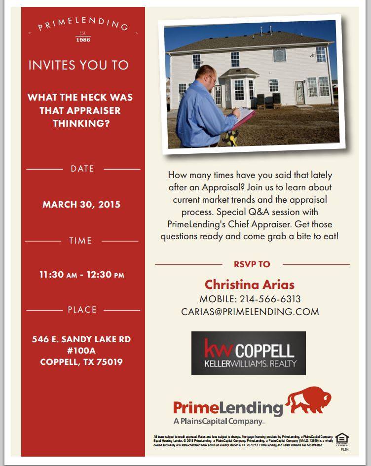 KWDFWPreferred's tweet photo. Primelending will host the Lunch &amp; Learn on Monday, March 30, from 11:30 am-12:30 pm. http://t.co/S6Ou6mIcrz