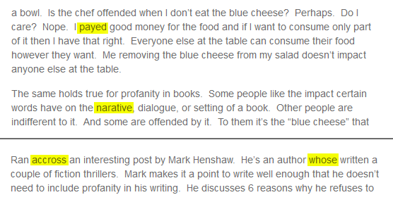 StarckWords's tweet image. Dear #CleanReader - The spelling in your blog posts offends my eyes. Give me your login and I&apos;ll edit them for you.