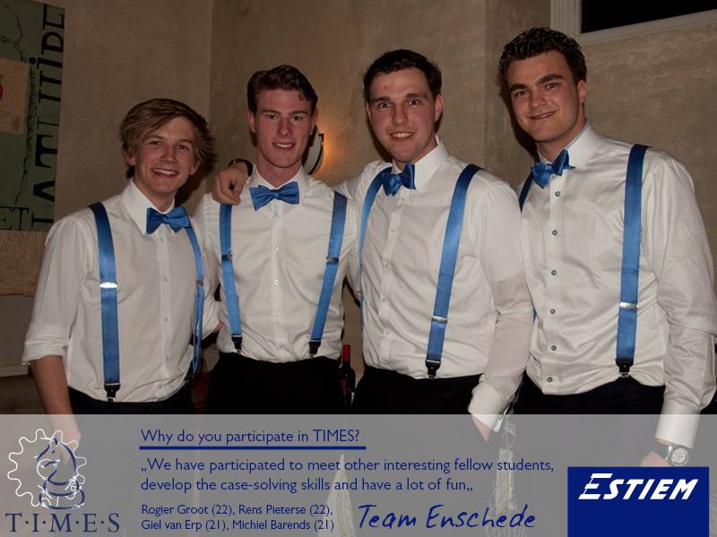 ESTIEMtweets's tweet photo. Get to know @ESTIEM_TIMES Finalists; Team Enschede. Good Luck! #thinkTIMES http://t.co/aepoQNL7cN