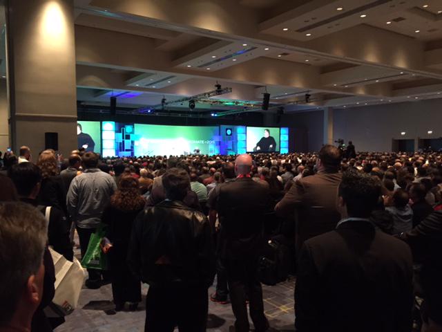 FANUCAmerica's tweet image. Apple co-founder Steve Wozniak @stevewoz speaks to a standing room only crowd at @AutomateShow  #automate2015