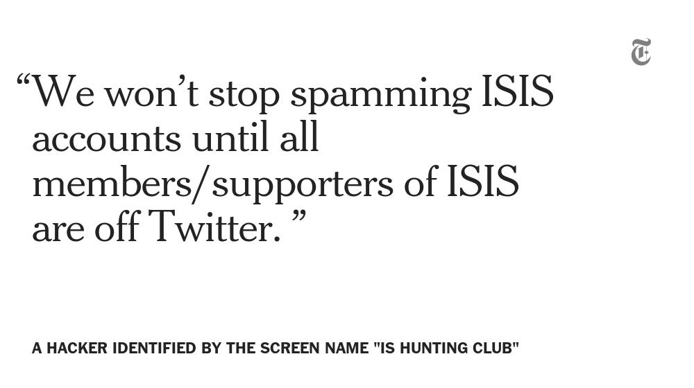 Online vigilantes have declared war on suspected ISIS Twitter accounts. nyti.ms/1N7N1Eb