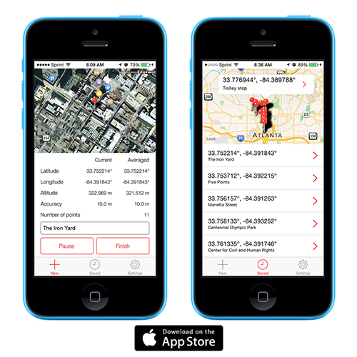 proximityviz's tweet photo. Introducing: GPS Averager for iPhone. Learn your exact coordinates at http://t.co/o3CoetZAaV http://t.co/DOuxJ2ZrS3