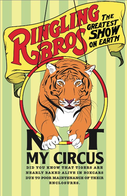 melanieheppner's tweet photo. 2/3 "Not My Circus" activist poster! #CircusCruelty #tigers #design http://t.co/aQOEiJrXOB