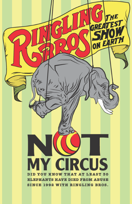 melanieheppner's tweet photo. 1/3 "Not My Circus" activist poster! #CircusCruelty #elephants #design http://t.co/YrFbcW9VS2