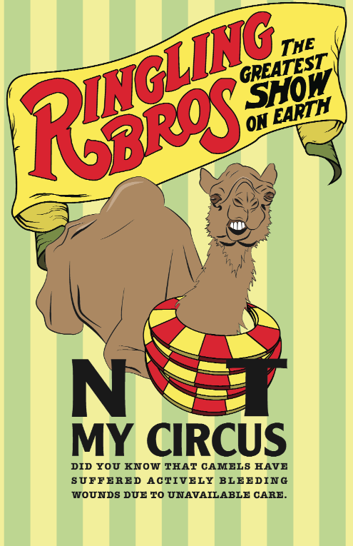 melanieheppner's tweet photo. 3/3 "Not My Circus" activist poster! #CircusCruelty #camel #design http://t.co/YCN9pBea2o