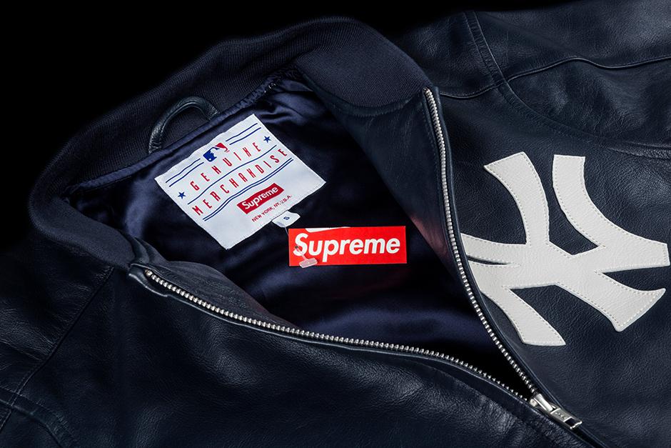 Supreme New York Yankees Varsity Leather Jacket