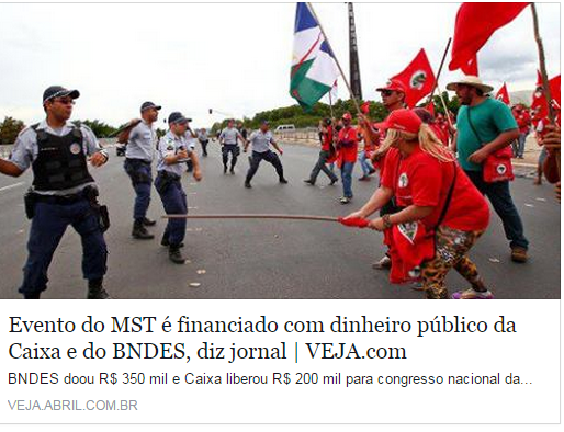 NagelaGaia's tweet photo. Como ñ se indignar? RT BNDES #doou R$350mil e CEF liberou R$200mil p "congresso" do MST. http://t.co/5br8FY4O70 http://t.co/LUgO93bPRz