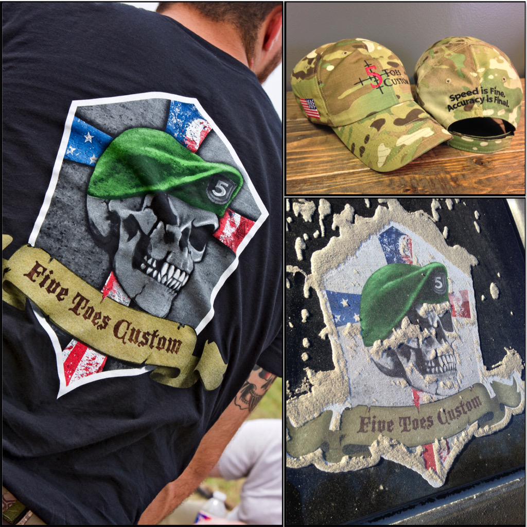 5ToesCustom's tweet photo. We finally have Shirts, Hats, and Stickers in stock and ready to ship!! Here's the link-http://t.co/9FNHGRIuVx http://t.co/WUPSWFiq4x