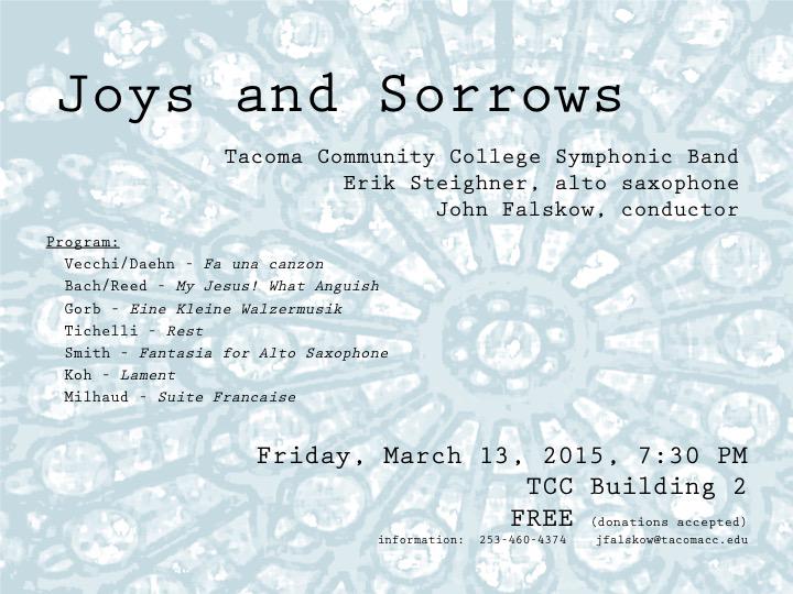 #Free tonight <a href="/tacomacc/">tacomacc</a> Tacoma CC Symphonic Band conducted by <a href="/JFalskow/">John Falskow</a>. Featuring <a href="/eriksteighner/">Erik Steighner</a> soloing on sax!