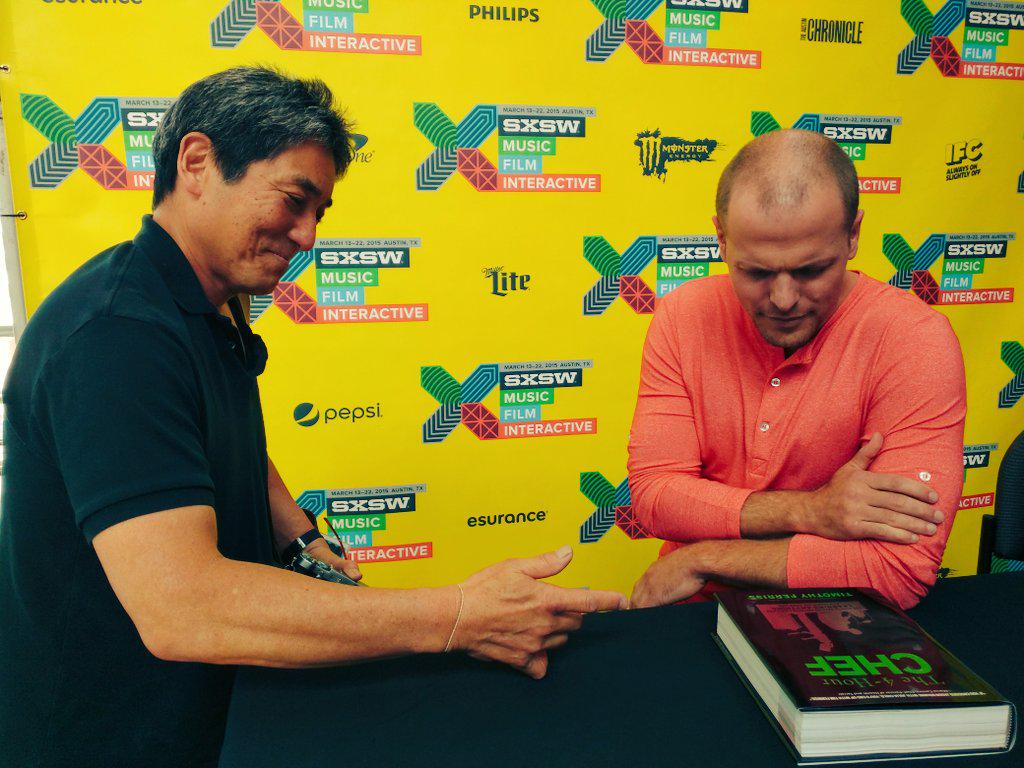 dhruvsood's tweet image. Stock photography with @GuyKawasaki &amp;amp; @tferriss, &amp;amp; signed copy of #4HourChef = #SXSWInteractive highlight.