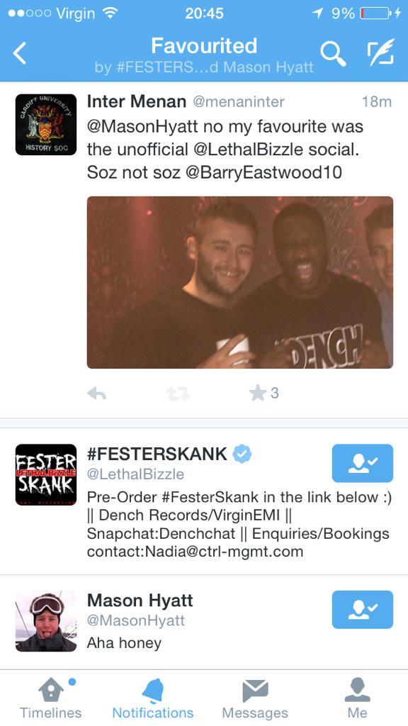 menaninter's tweet photo. Shoutout to @LethalBizzle for getting involved in the #askfug q&a earlier #intersno1fan #DENCH http://t.co/M7k90Wa9r4