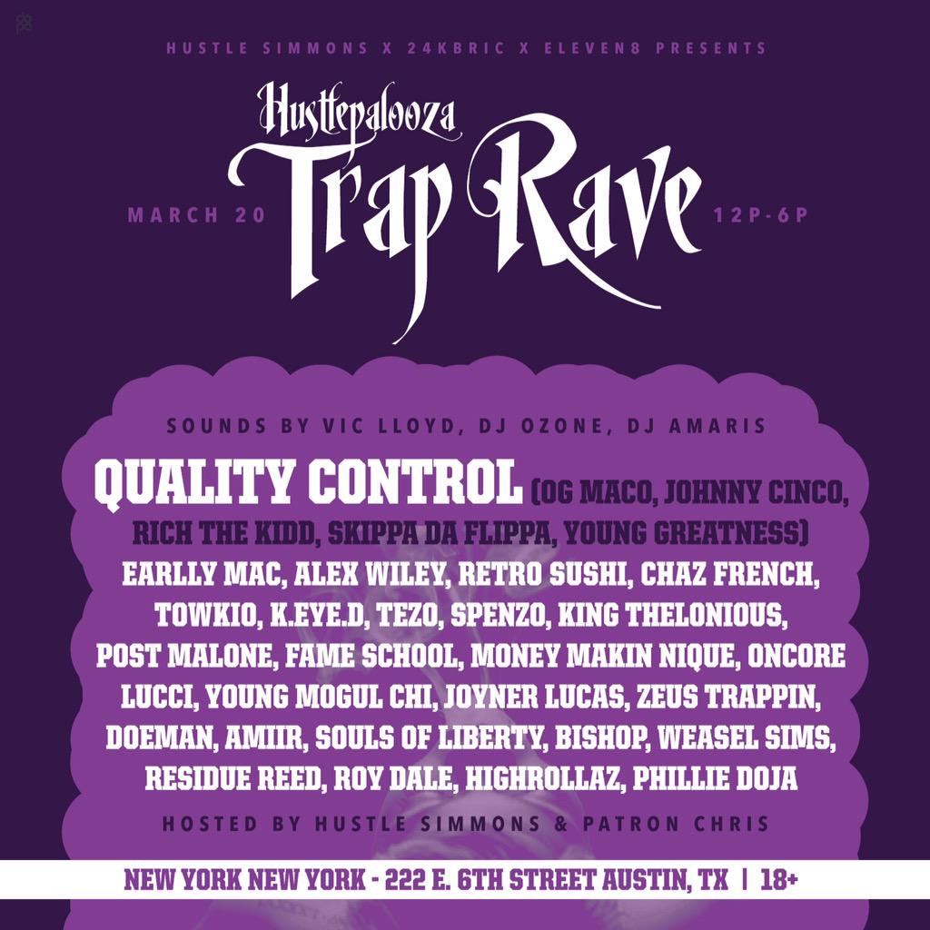 YRNTheLabel's tweet photo. #Hustlepalooza #TrapRave #QC WILL BE IN THE BUILDING Friday March 20th
#SXSW #QCTakeover #Austin #TX http://t.co/8g3GViHKhD