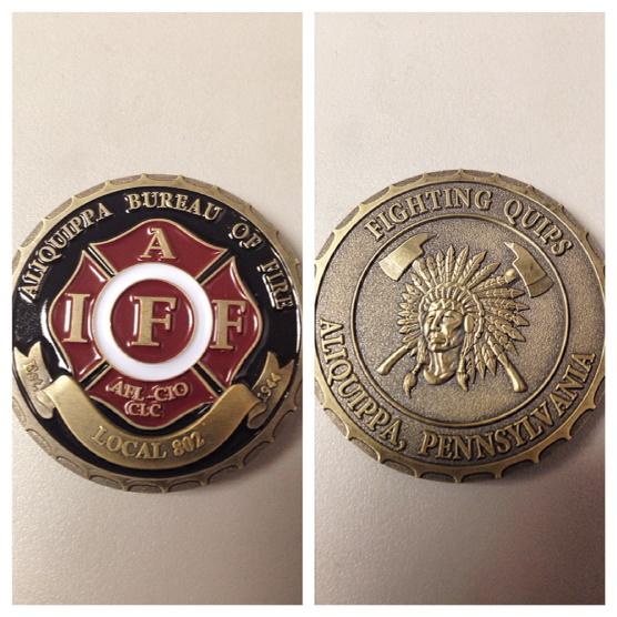 AliquippaFFs's tweet photo. Help support the union with the purchase of an Aliquippa Bureau of Fire #challengecoin http://t.co/7K8J4wOOBb
