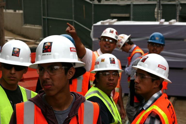 Nordbak's tweet photo. Great field trip to a @McCarthyBuild UCLA project with 49 @lbjordanhs STAR Program and @ACEMentor students. http://t.co/b7JXe7ibAh
