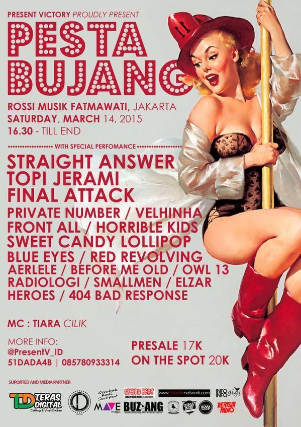 Sore ini! Kita main jam 6.30pm di RossiMusik dateng ya friends !! #PestaBujang