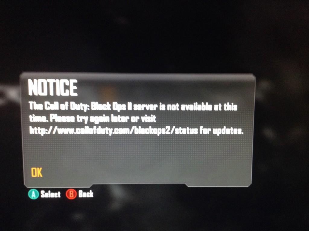 n_shaw21's tweet photo. @ATVIAssist the bo2 servers are down again. http://t.co/wvHPaKgH4T