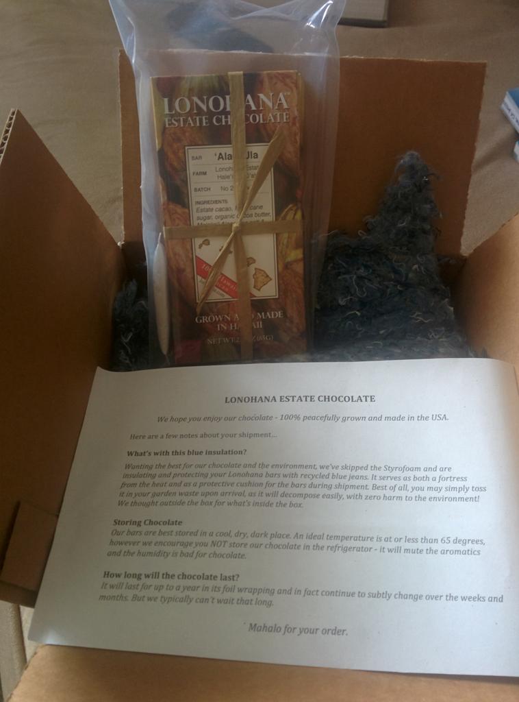 rootchocolate's tweet photo. So excited to get out @lonohana bars in the mail today! http://t.co/uipClzAejB