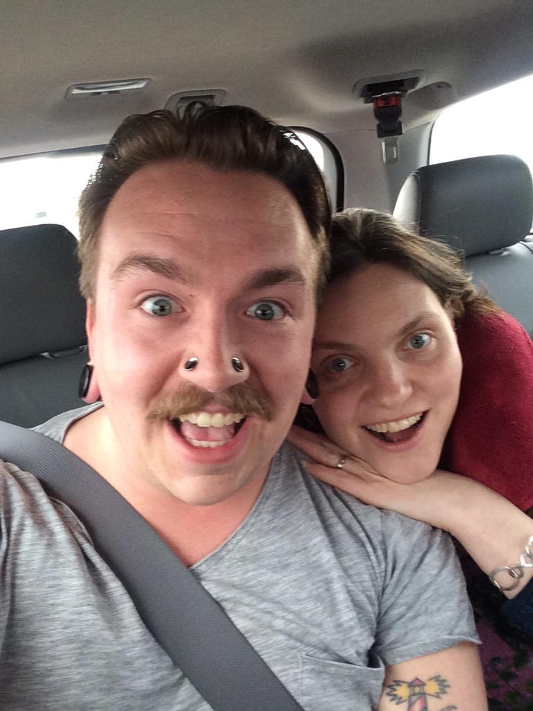 jean__hardy's tweet image. #cscw2015 roadtrip selfie with @quillis #cscwselfie