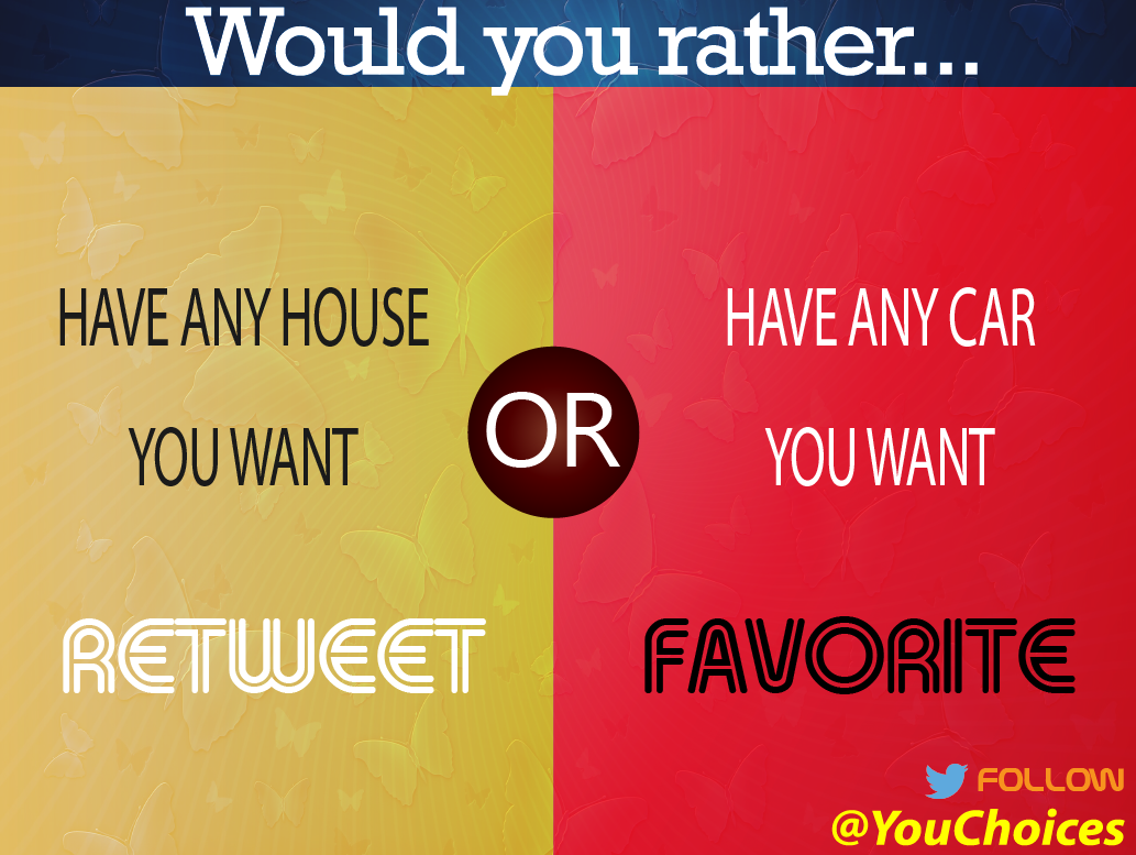 YouChoices's tweet photo. House or car? http://t.co/k08JDJnZRY