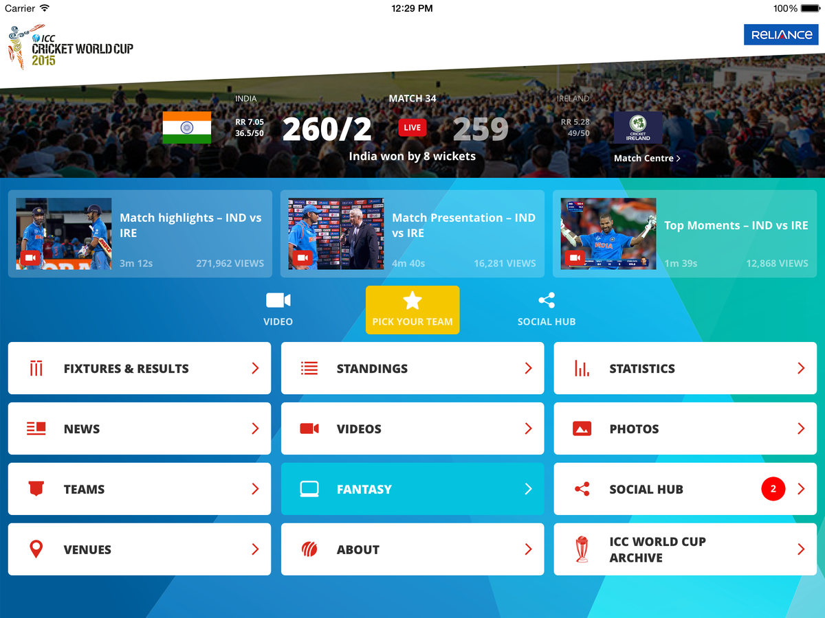 ICC's tweet photo. Remember you can join over 3 Million People &amp; follow all of #INDvZIM by downloading the #CWCApp NOW on IOS &amp; Android http://t.co/nhA4gbGi08
