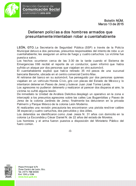 Seguridad_Leon's tweet photo. Detiene @policia_leon  a dos hombres armados que presuntamente intentaban robar a cuentahabiente. http://t.co/VsVDGhdBdp