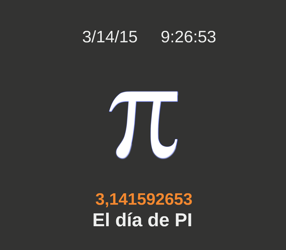 ingeniero_boss's tweet photo. SI HA LLEGADO EL DÍA MAS ESPERADO!

ES EL DÍA PI!

Este hecho solo ocurrirá una vez al siglo.

#NuestroDiaPi http://t.co/QTgtUOYCZY