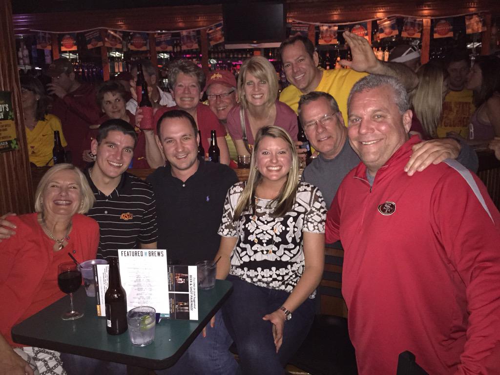 wieseman44's tweet photo. Great times at the Big 12 with the Jon Wiese family and my buddy Jeff! #moomme #nextyearfortheCowboys http://t.co/UaCQ7oSfUe