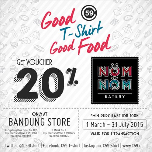 C59storeID's tweet photo. Selamat hari sabtu guys, ayolah berbelanja @C59storeID min IDR 100K dapatkan voucher diskon kuliner @NomnomEatery :)) http://t.co/XLDWnMhBKO