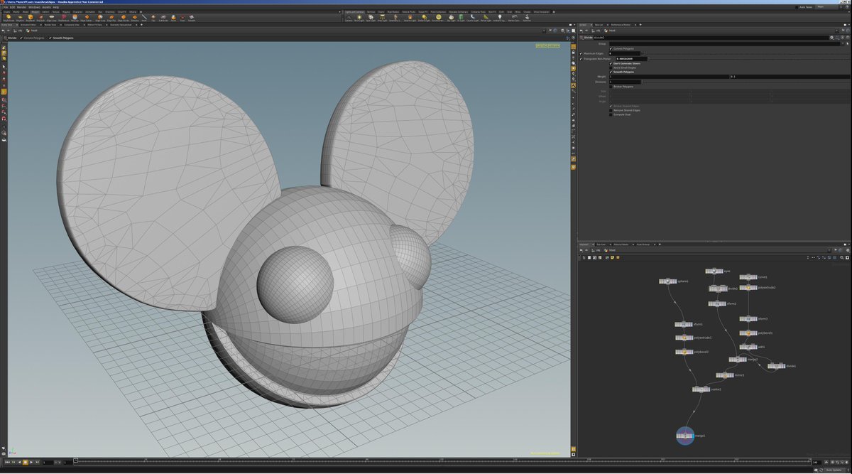 deadmau5's tweet photo. one procedurally modelled mau5 geo via @sidefx 's Houdini.... now to get REALLY crazy with it ;) http://t.co/ik05VfoejT