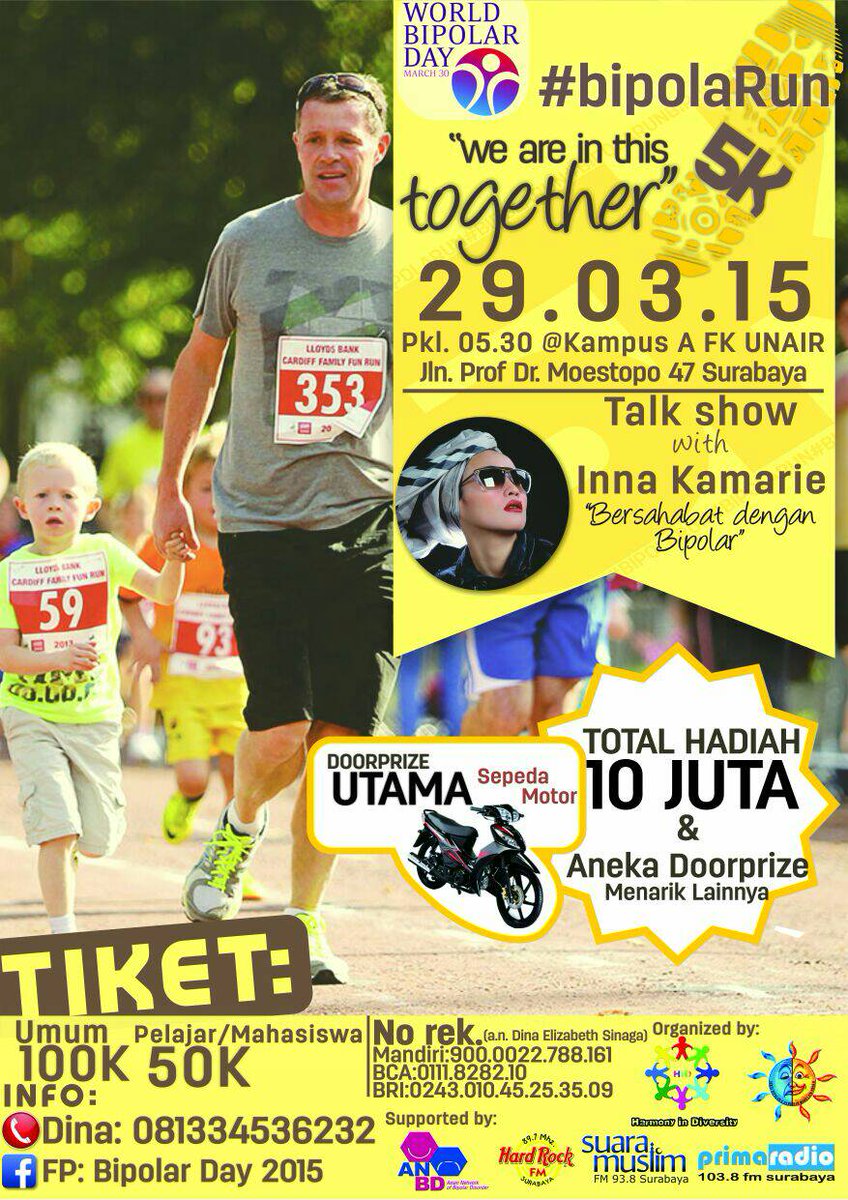 BipolaRun 5K + Talkshow  + Selfie Competition | 29 Maret 2015 @ Kampus A Unair Surabaya | CP: Dina 081334536232