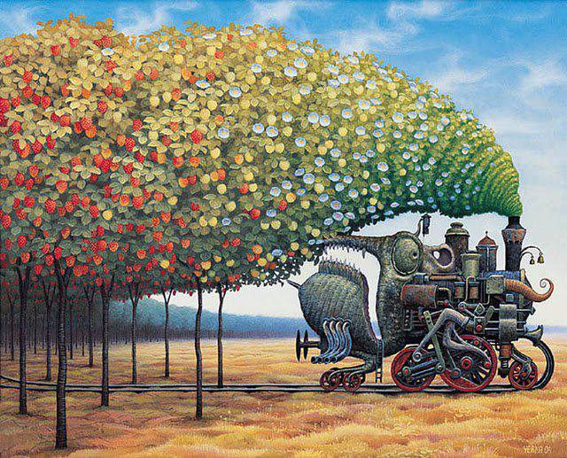 resimalemi's tweet photo. Jacek Yerka
Resimlerinde fantastik biçimler kullanmıştır, insan figürüne resimlerinde  rastlanmaz.
1952,ToruńPolonya http://t.co/1DF3g4uhnK